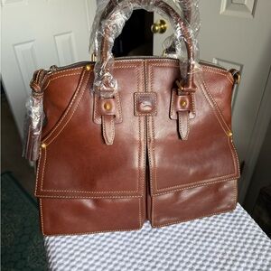 Dooney and Bourke Clayton in Chestnut Florentine Leather Handbag